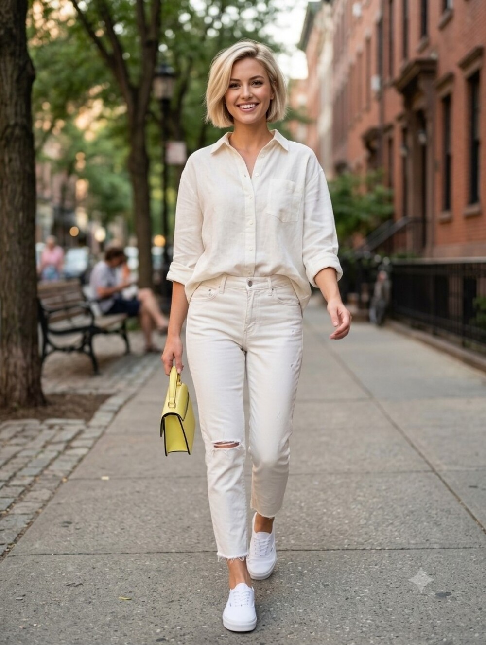 J. Brand White Distressed Ankle Jeans